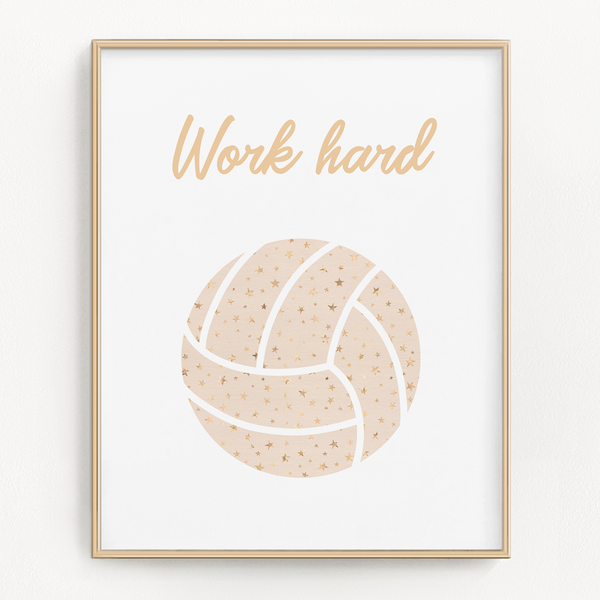 Blush Star Sports Art Prints (Set of 4)