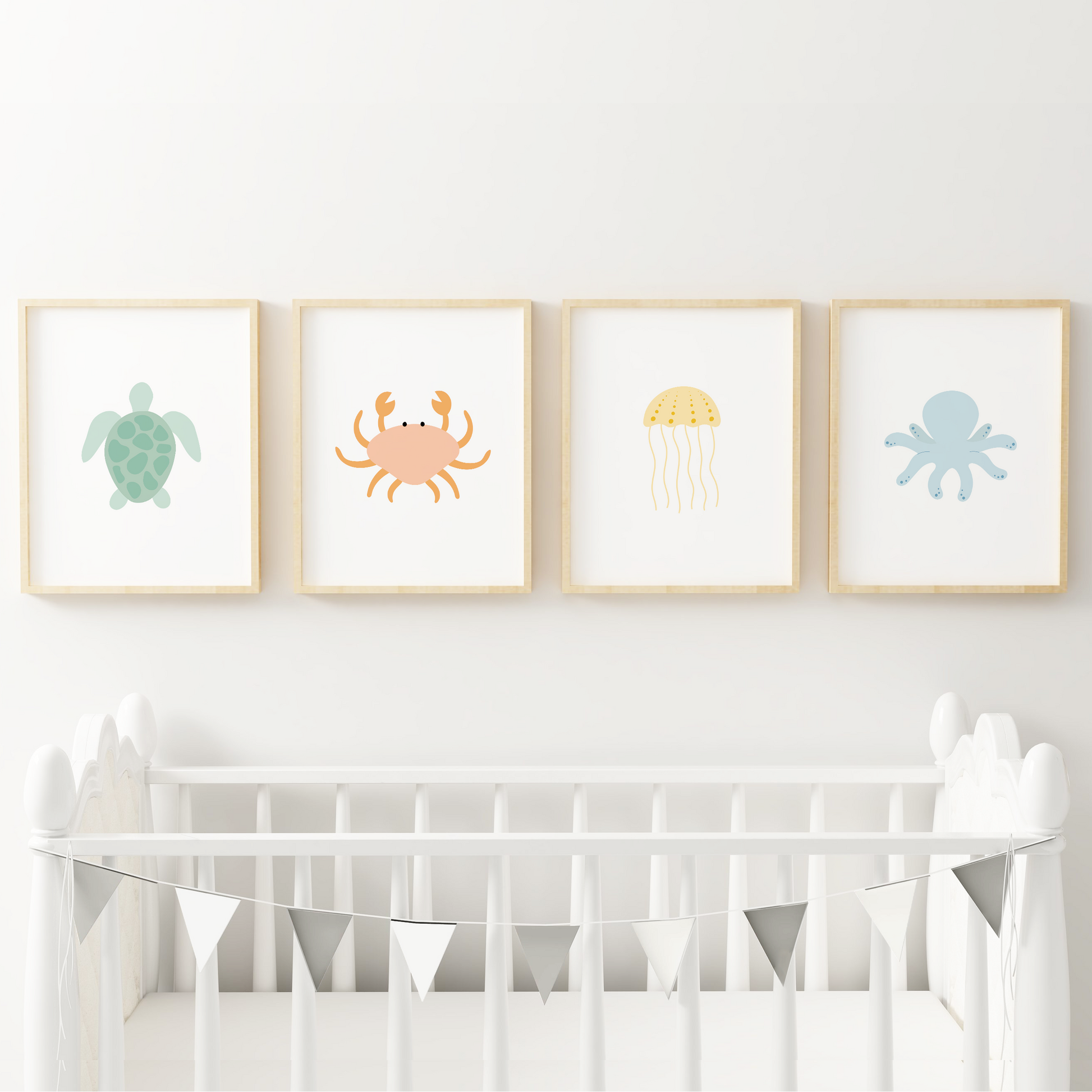 Under the sea nursery art prints set of 4