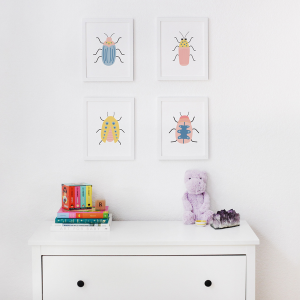 Beautiful Beetles Art Prints (Set of 4)