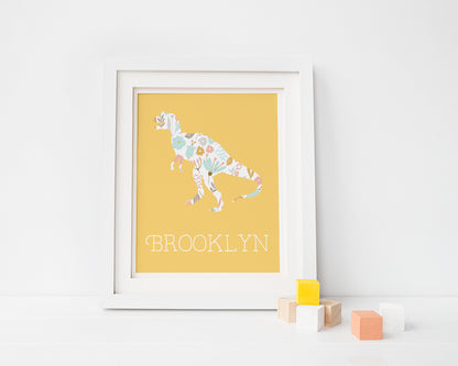 Personalized T-Rex Art Print
