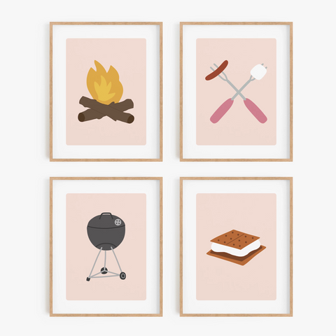 Signs of Summer Art Prints (Set of 4)