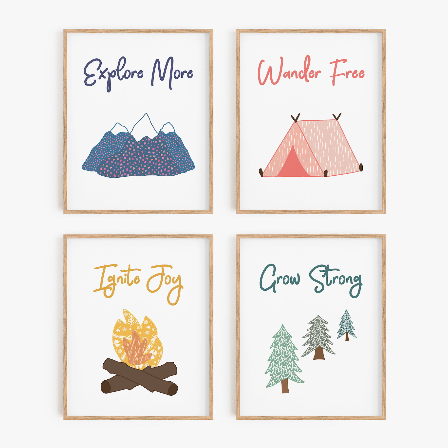 Playful Outdoors Art Prints (Set of 4)