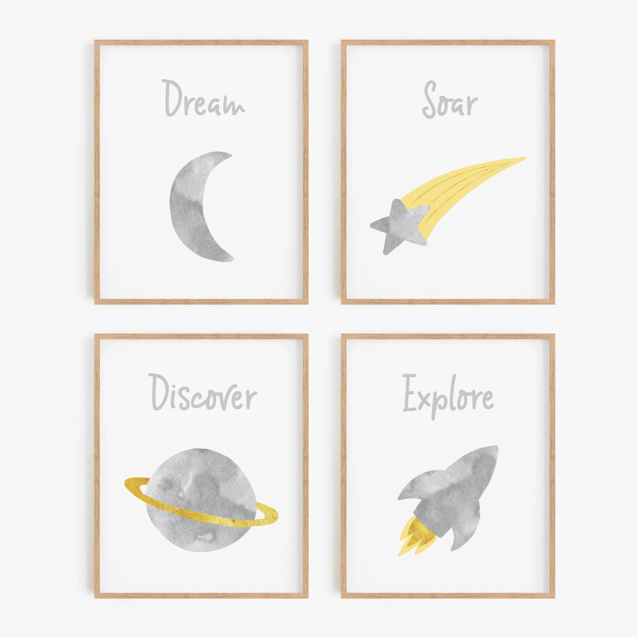 Watercolor Space Art Prints (Set of 4)