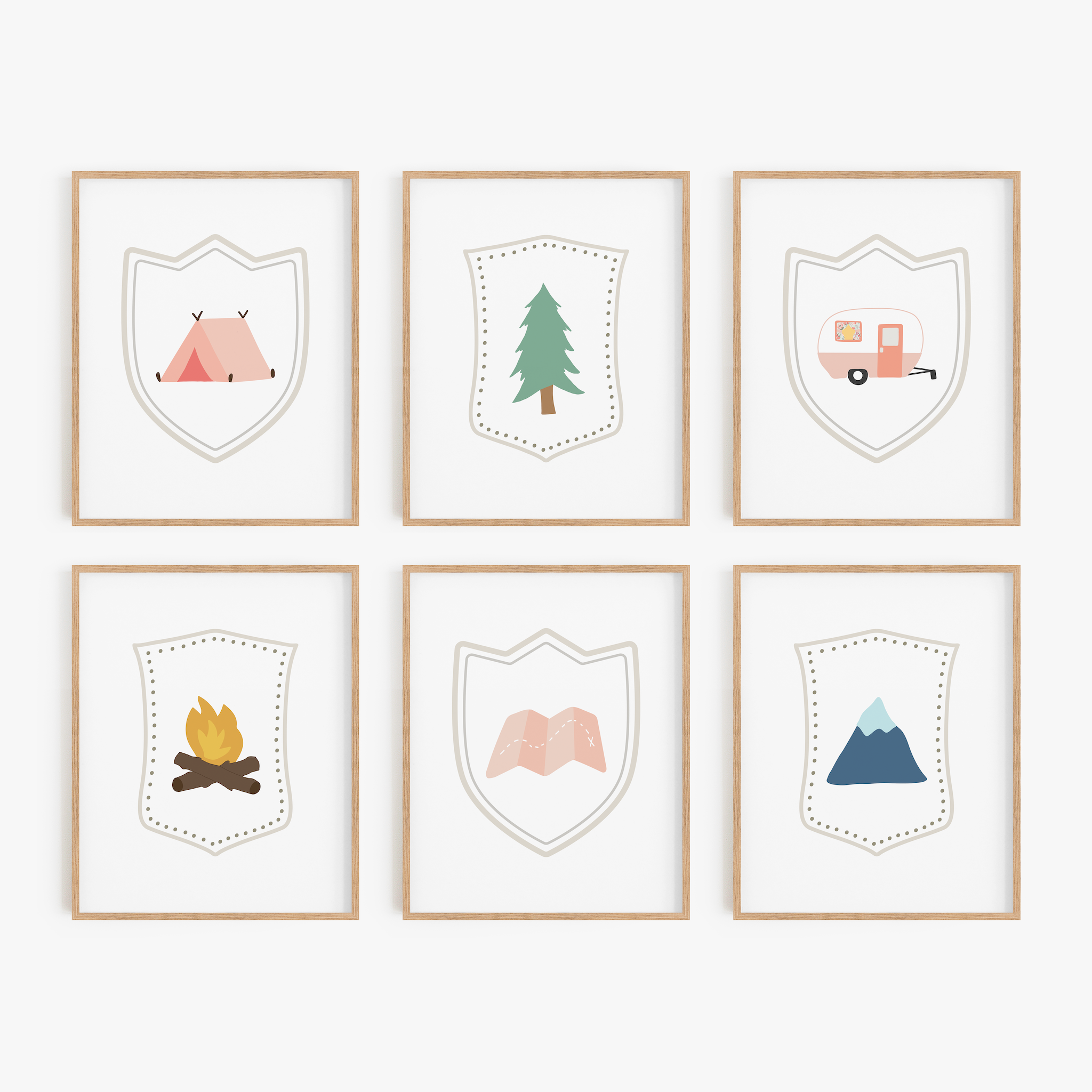 Adventure Badge Art Prints (Set of 6)