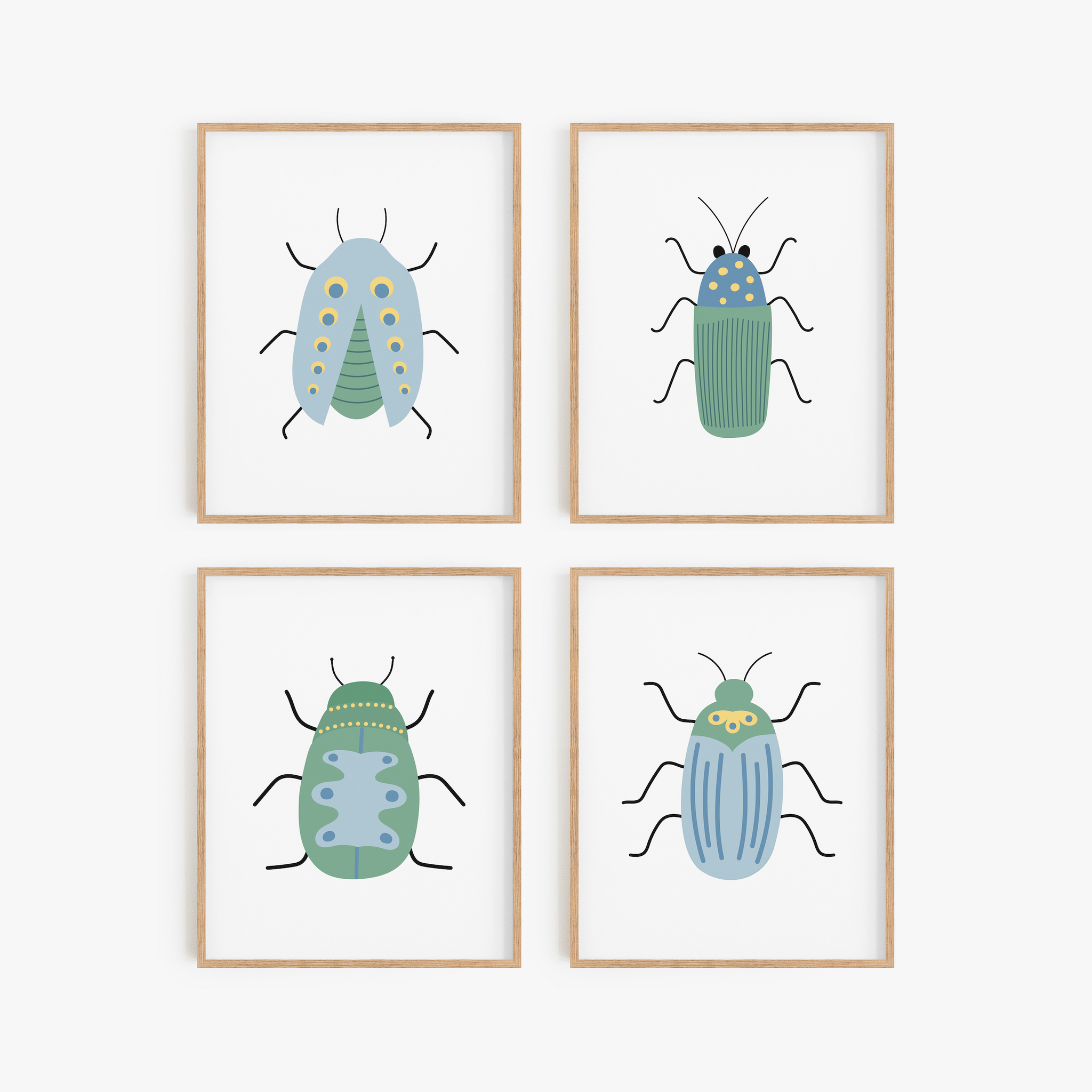 Beautiful Beetles Art Prints (Set of 4)