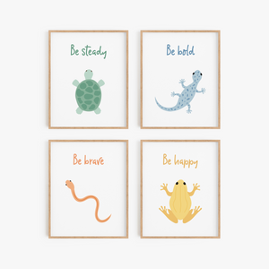 Encouraging Ectotherms Art Prints (Set of 4)