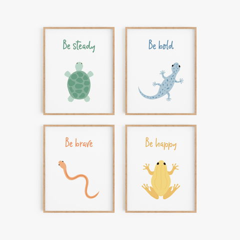 Encouraging Ectotherms Art Prints (Set of 4)