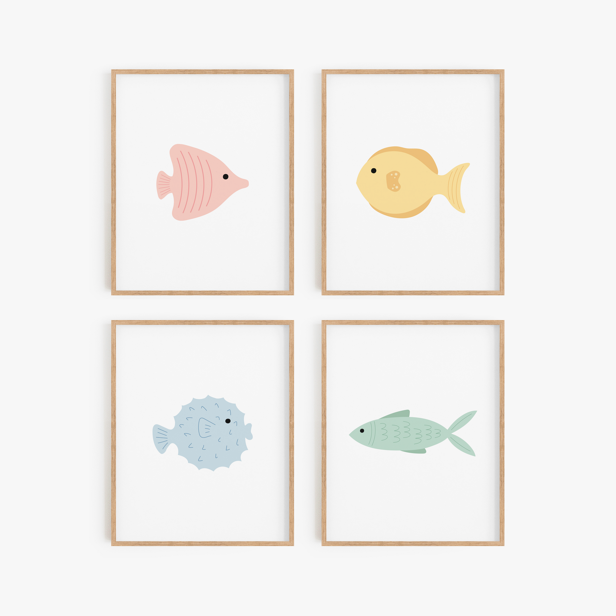 Tropical Fish Art Prints (Set of 4)