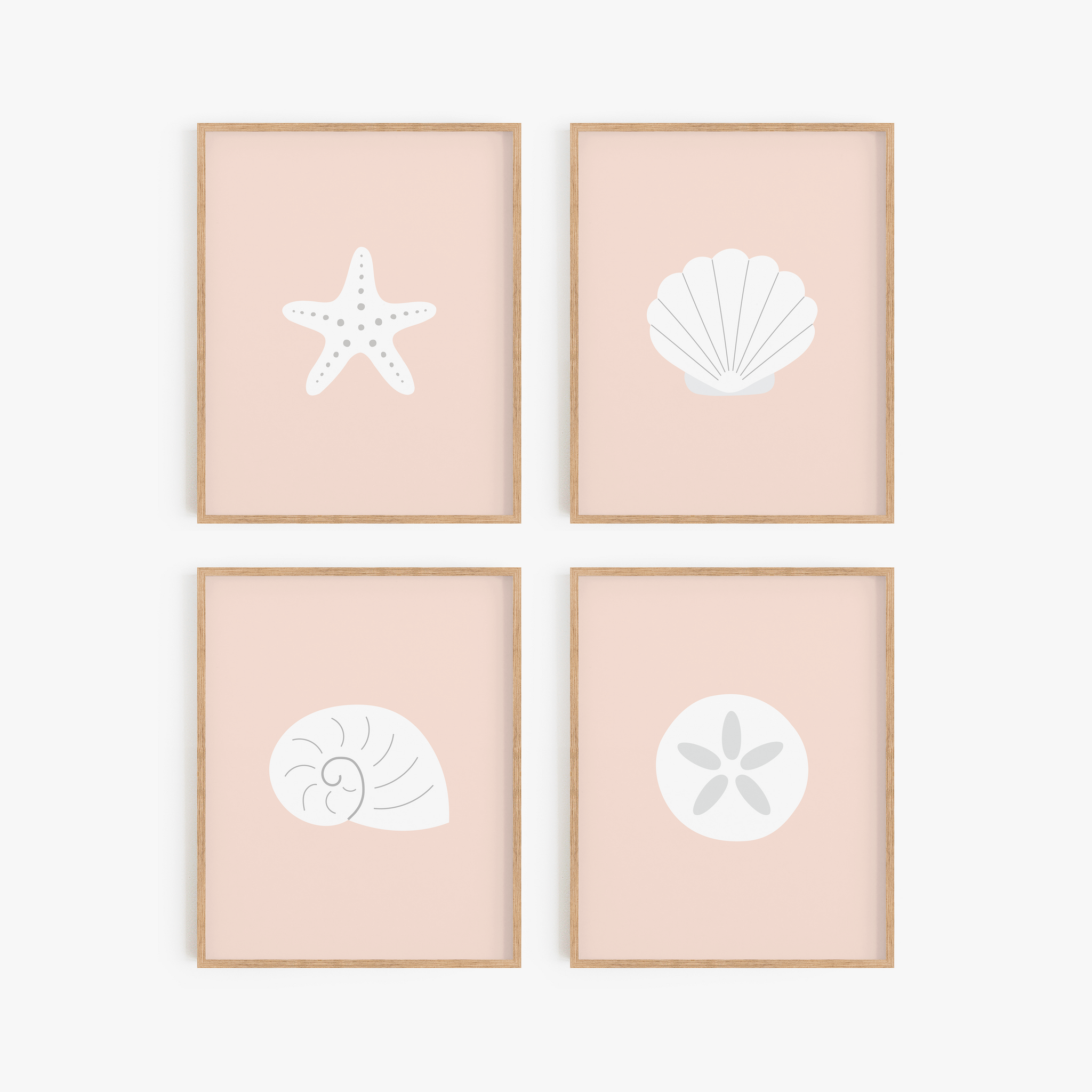 Sensational Seashell Art Prints (Set of 4)