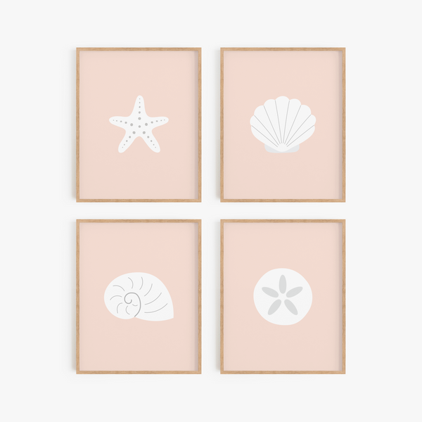 Sensational Seashell Art Prints (Set of 4)