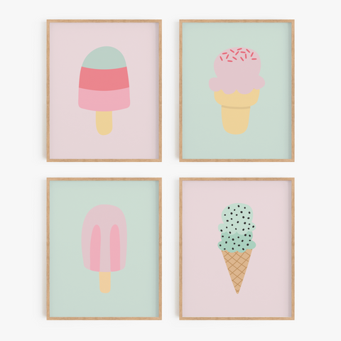 Sweet Summer Art Prints (Set of 4)
