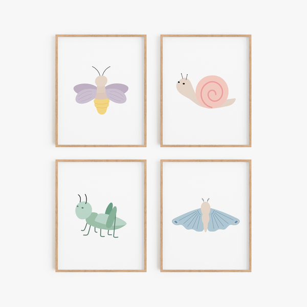 Garden Friends Art Prints (Set of 4)