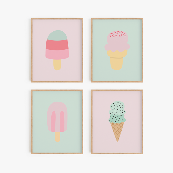 Sweet Summer Art Prints (Set of 4)