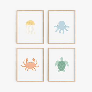 Under The Sea Art Prints (Set of 4)