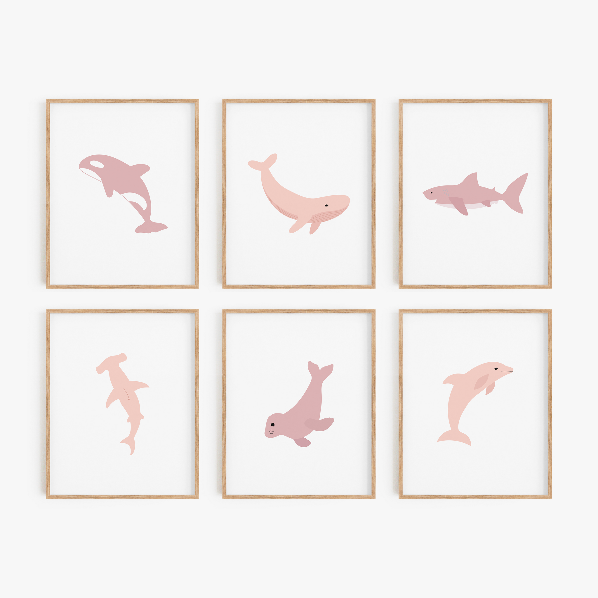 Ocean Animal Art Prints (Set of 6)